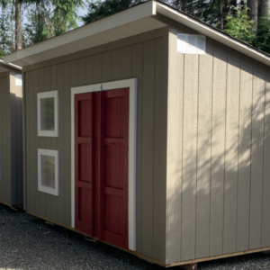 12ft x 8ft Downtown Shed with 8ft side wall at front, 6ft side watt at back, windows